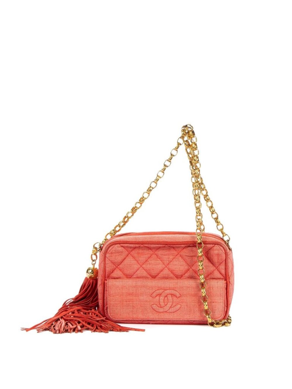 Chanel Camera Bag Light Red Quilted Canvas